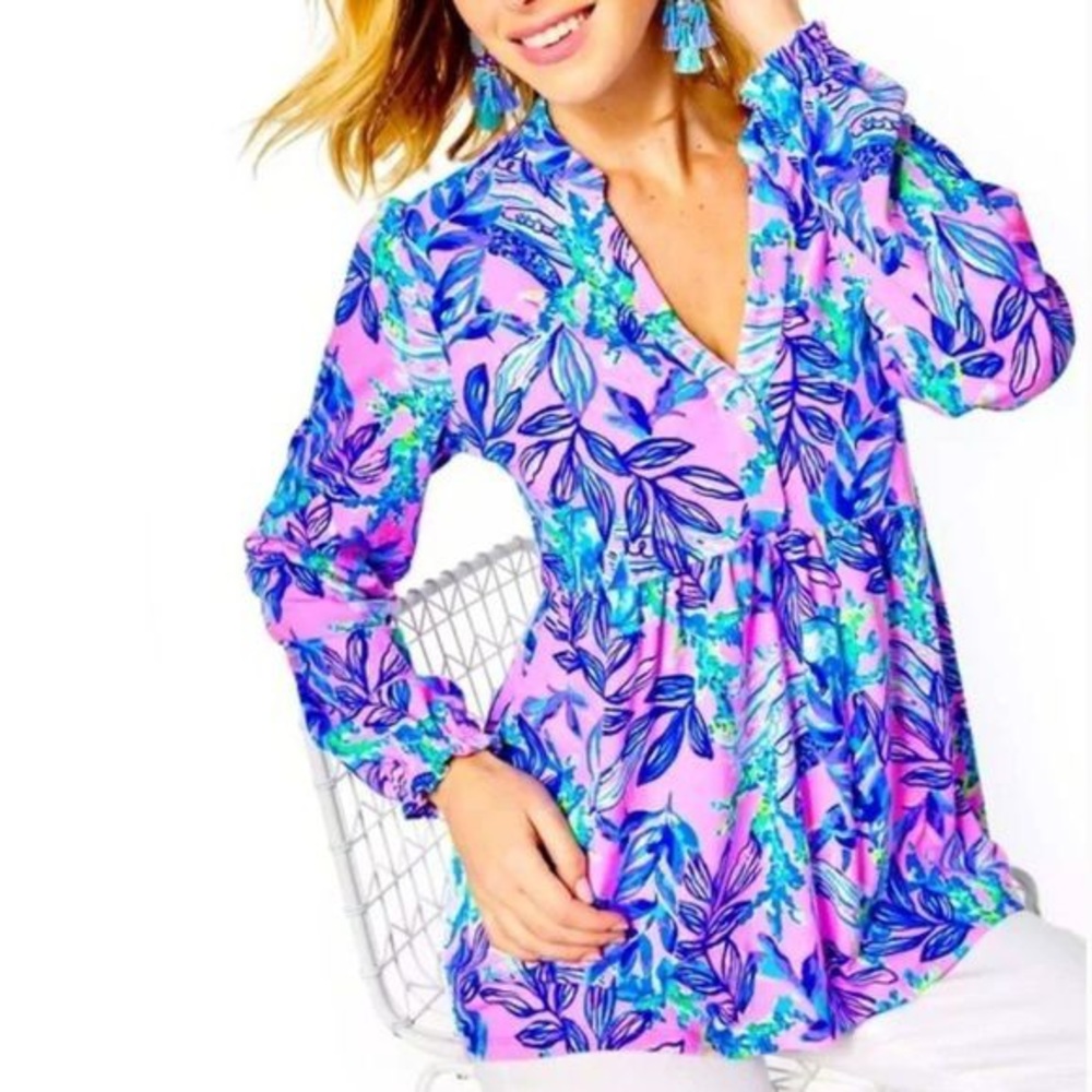 NWT Lilly Pulitzer Just a Lil Jelly Winona Tunic Top Medium M